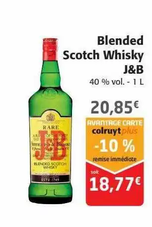 Colruyt Blended scotch whisky j&b offre