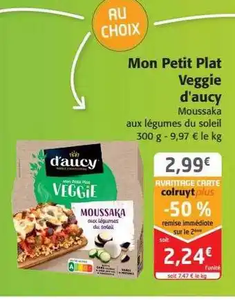 Colruyt Mon petit plat veggie d'aucy offre