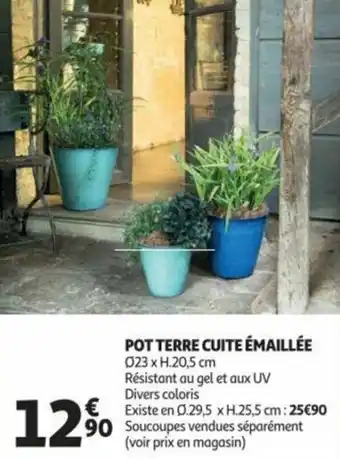 Auchan Pot terre cuite émaillée offre