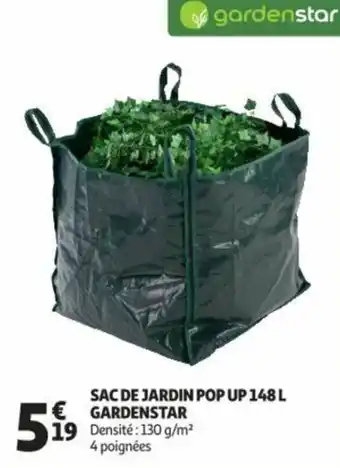 Auchan Sac de jardin pop up 148 L gardenstar offre