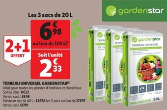 Auchan Terreau universel gardenstar offre