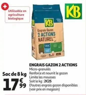 Auchan Engrais gazon 2 actions offre