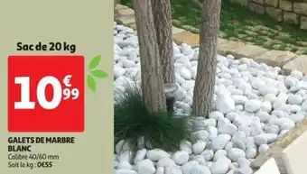Auchan Galets de marbre blanc offre