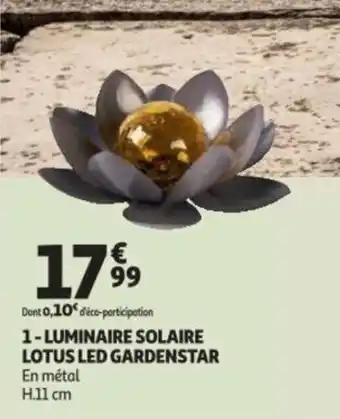 Auchan Luminaire solaire lotus led gardenstar offre