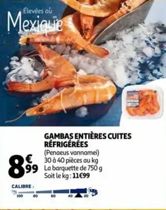 Auchan Gambas entières cuites réfrigérées offre