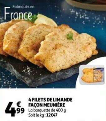 Auchan 4 filets de limande façon meunière offre