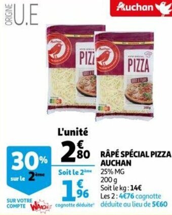 Auchan Râpe spécial pizza auchan offre