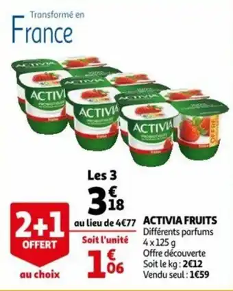 Auchan Activia fruits offre