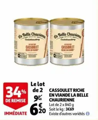 Auchan Cassoulet riche en viande la belle chaurienne offre