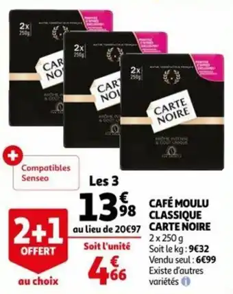 Auchan Café moulu classique CARTE NOIRE offre