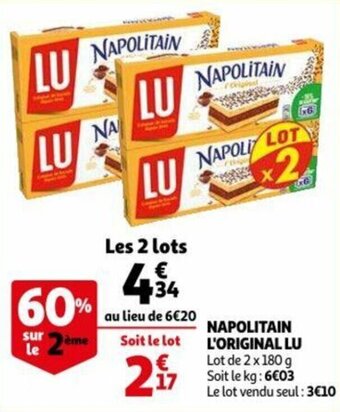 Auchan Napolitain l'original LU offre
