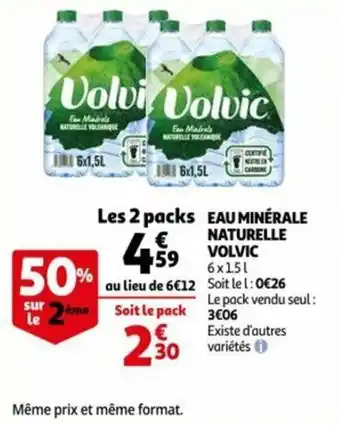 Auchan Eau minérale naturelle VOLVIC offre
