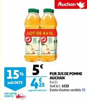 Auchan Pur jus de pomme auchan offre