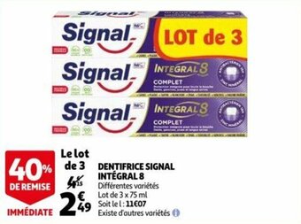 Auchan Dentifrice signal intégral 8 offre