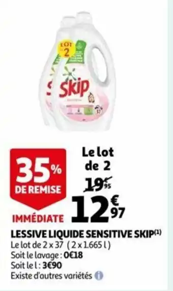 Auchan Lessive liquide sensitive SKIP offre