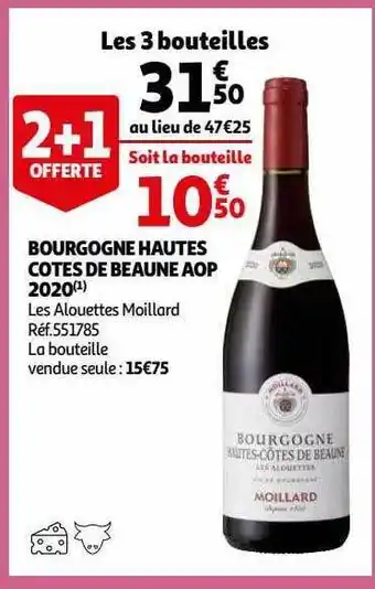 Auchan Bourgogne hautes cotes de beaune aop 2020 offre