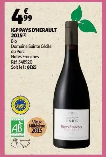 Auchan Igp pays d'herault 2015 offre