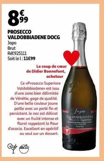 Auchan Prosecco valdobbiadene docg offre