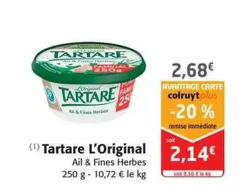 Colruyt Tartare l'original offre