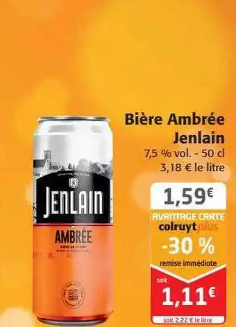 Colruyt Bière ambrée jenlain offre
