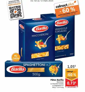 Colruyt Pâtes barilla offre