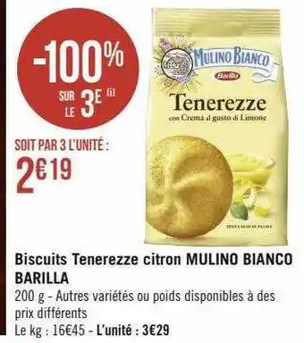 Casino Hyperfrais Biscuits tenerezze citron mulino bianco barilla offre