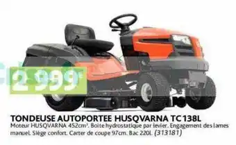 Tondeuse autoportée husqvarna tc 138 l