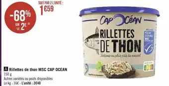 Rillettes de thon msc cap océan