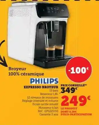 Hyper U Expresso broyeur philips offre