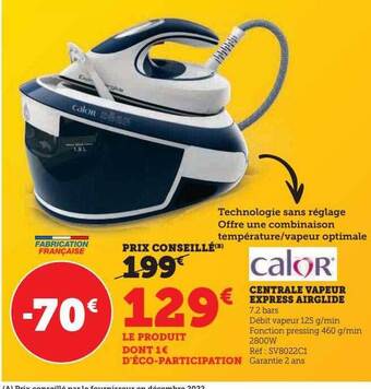 Hyper U Centrale vapeur express airglide offre
