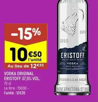 Leader Price Vodka original eristoff 37,5% vol offre
