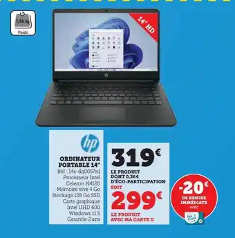 Super U Ordinateur portable 14 offre