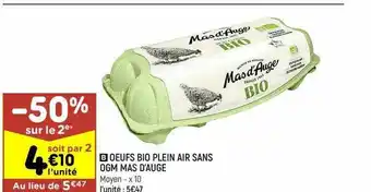 Leader Price Oeufs bio plein air sans ogm mas d'auge offre