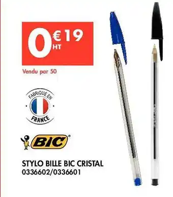 Plein ciel Stylo bille bic cristal offre