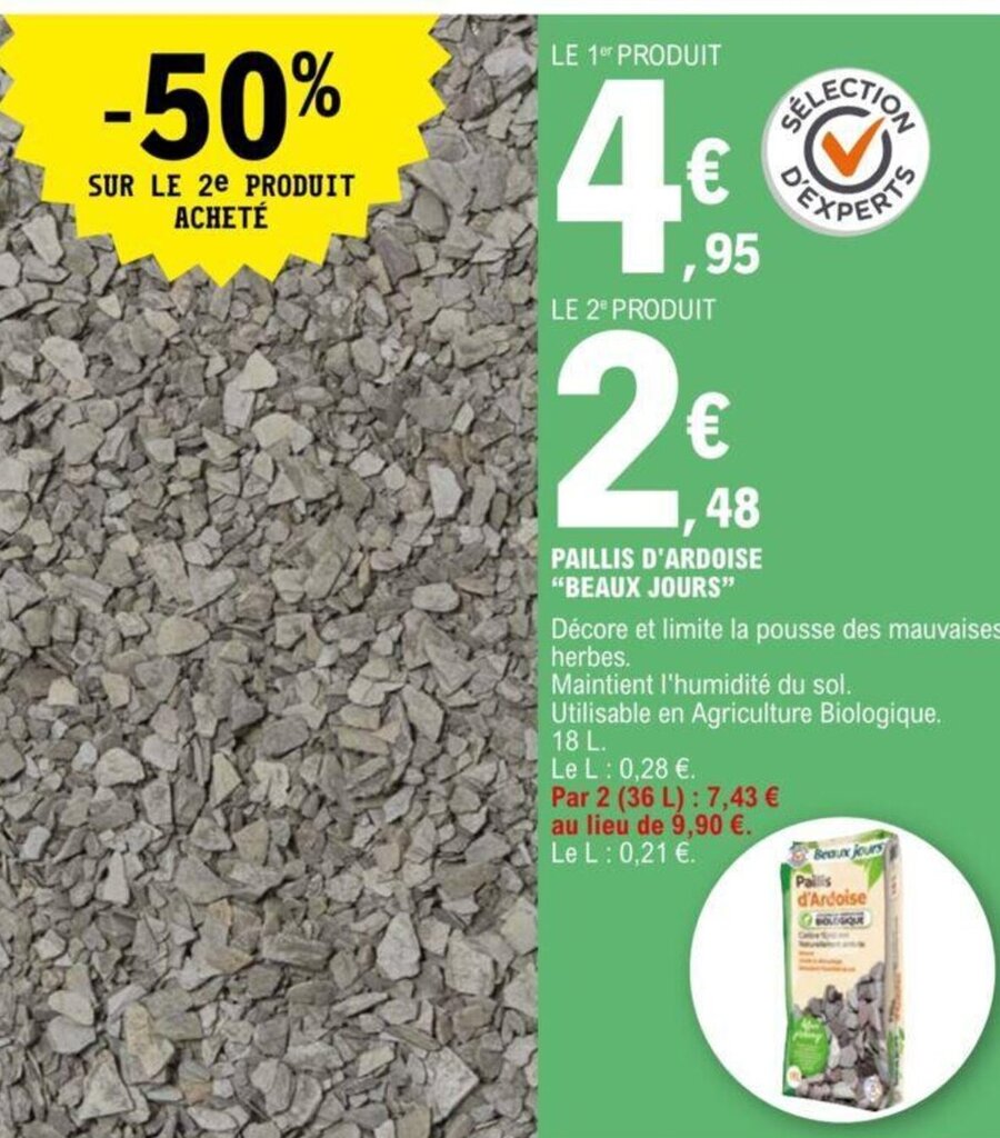 Promo Paillis d'Ardoise Beaux Jours chez E.Leclerc