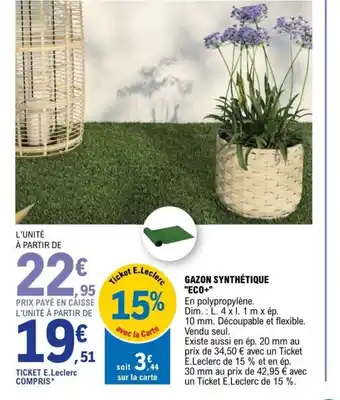 E.Leclerc Gazon Synthétique Eco offre