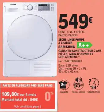 SĂšche-Linge Pompe a Chaleur