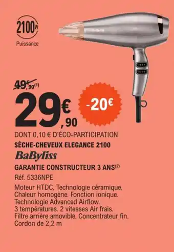E.Leclerc Sèche-Cheveux Elegance 2100 offre