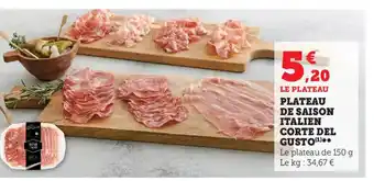 Super U Plateau de Saison Italien Corte del Gusto offre