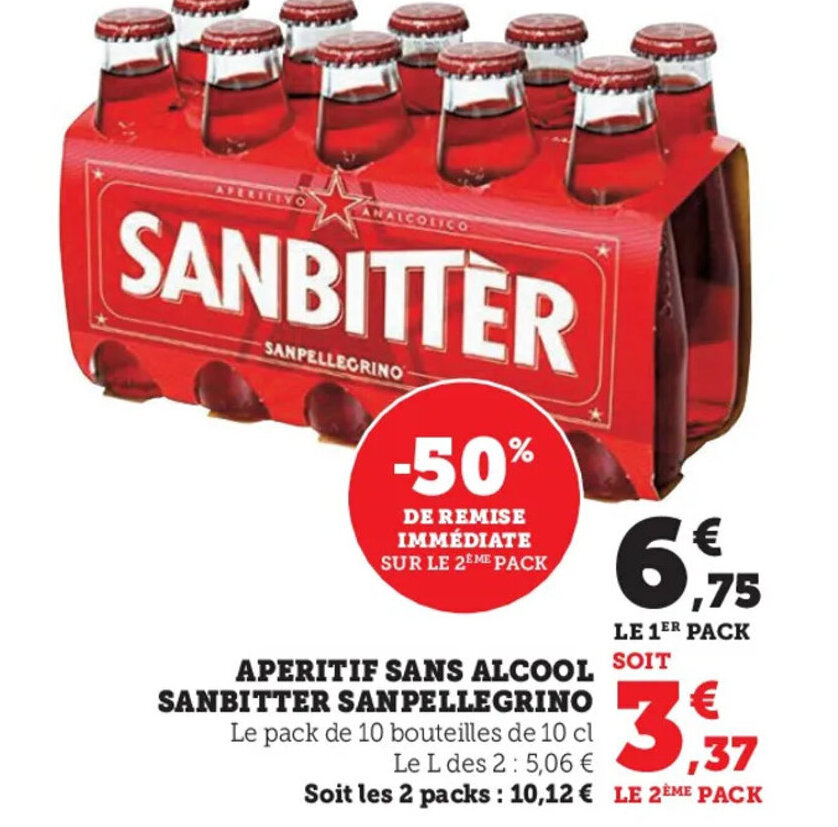 Promo Aperitif Sans Alcool Sanbitter Sanpellegrino chez Super U
