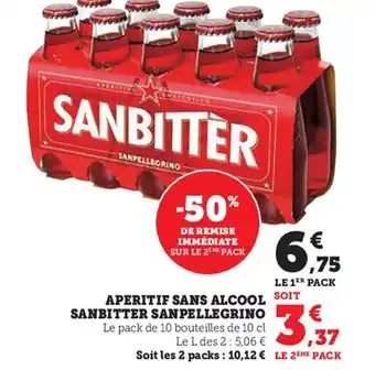 Super U Aperitif Sans Alcool Sanbitter Sanpellegrino offre