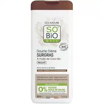 Auchan Crème de douche surgras so bio etic offre