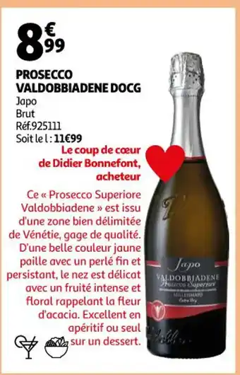 Auchan Prosecco Valdobbiadene Docg offre