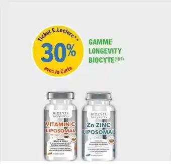 E.Leclerc Parapharmacie Gamme longevity biocyte offre