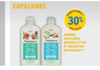 Gammes capillaires naturels et bio et coloration natessance