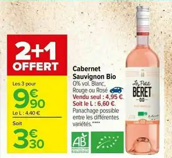 Cabernet Sauvignon Bio 2+1 Offert