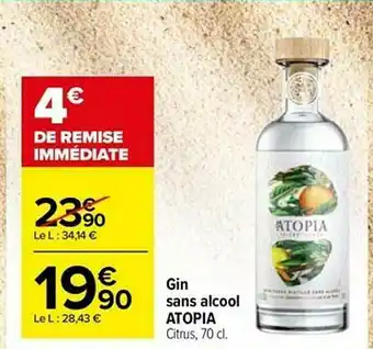 Carrefour Market Gin Sans Alcool Atopia offre