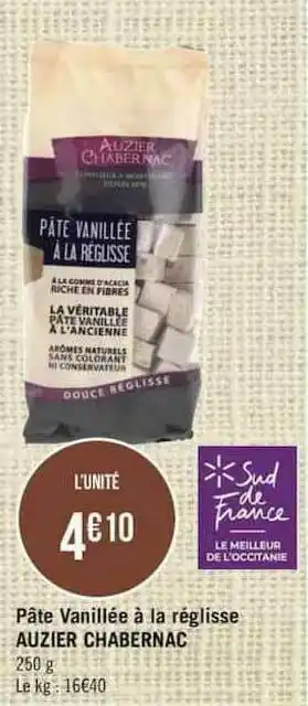 Pâte Vanillée à La Réglisse Auzier Chabernac