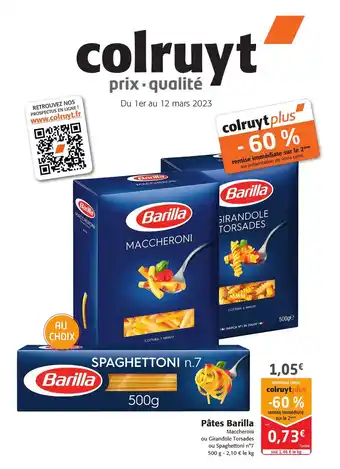 Colruyt Pâtes Barilla offre