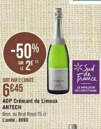 Géant Casino Aop Crémant De Limoux Antech offre